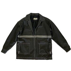 Lounge‎ Lizard Jacket Medium Black Gray Moto Biker Streetwear Edgy